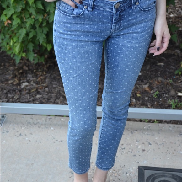 Lauren Conrad Heart Print Crop Jeans - Picture 2 of 5